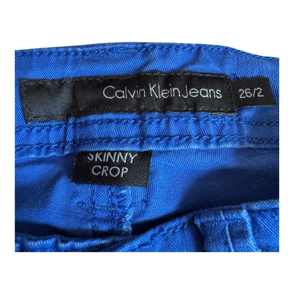👖 Calvin Klein Royal Blue Skinny Crop Denim Jeans Womens Size 26/2 - Picture 9 of 16